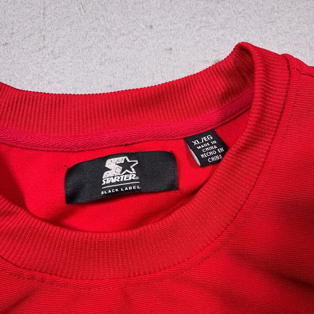Starter‎ Sweatshirt Women XL Crop Sweater Red SPELLOUT Long Sleeve - Picture 3 of 10